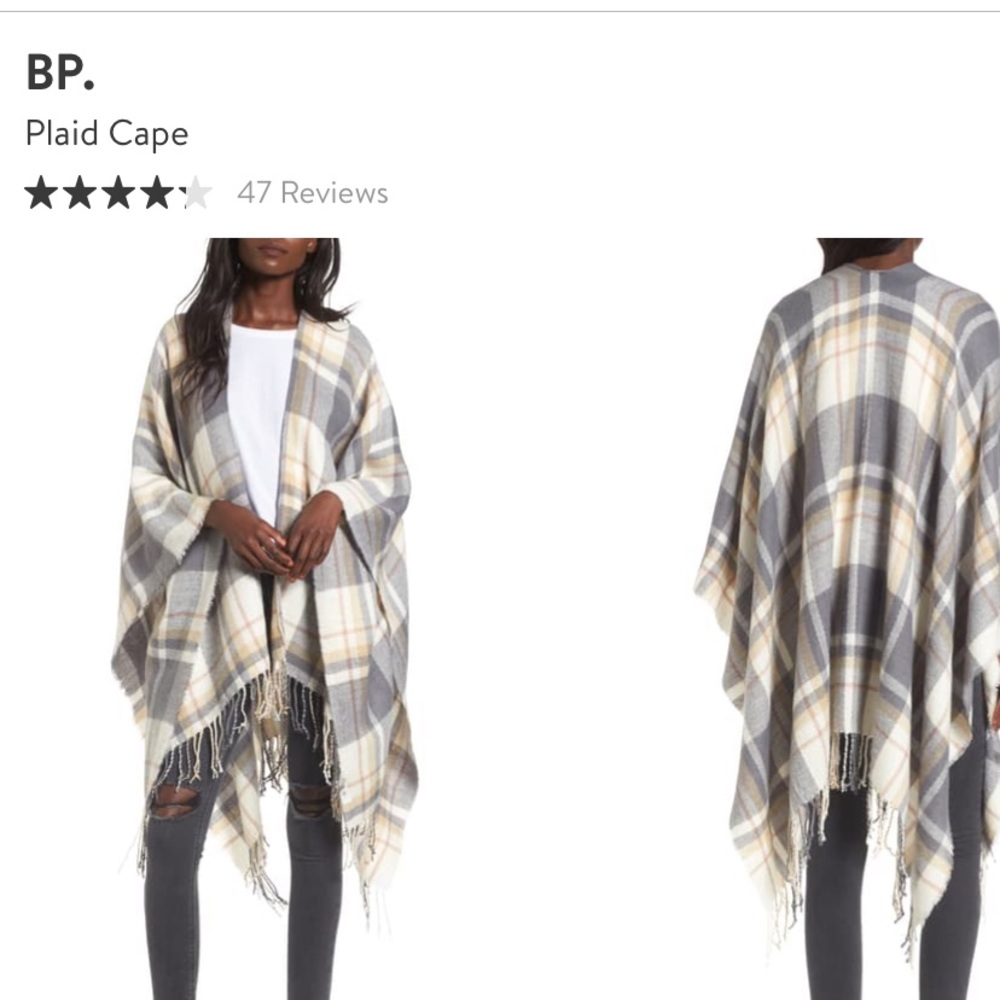 BP Plaid Cape - one size